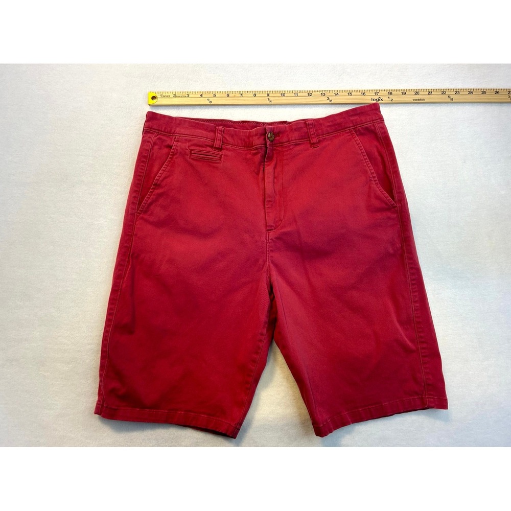 JOHNNIE-O Men's Neal Stretch Twill Casual Shorts Malibu Faded Red Wine Size 35 - Picture 3 of 14